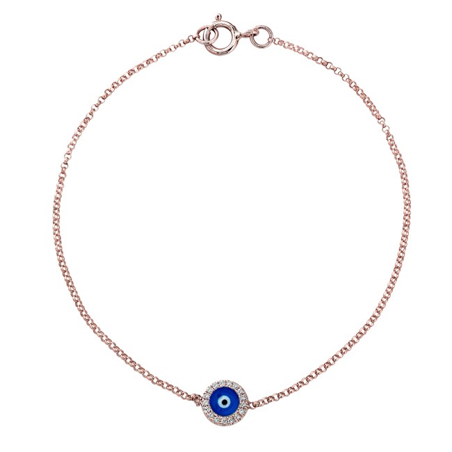 14k rose gold evil deals eye bracelet