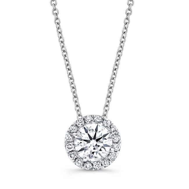 Diamond Halo Necklace 1/2 CTW